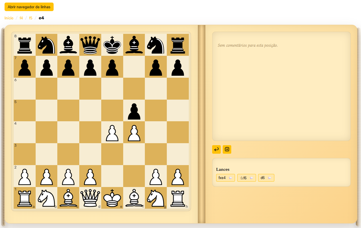 Jogo espelhado na Bird: ideia de gambito com f4 f5 e avanço precoce de e4