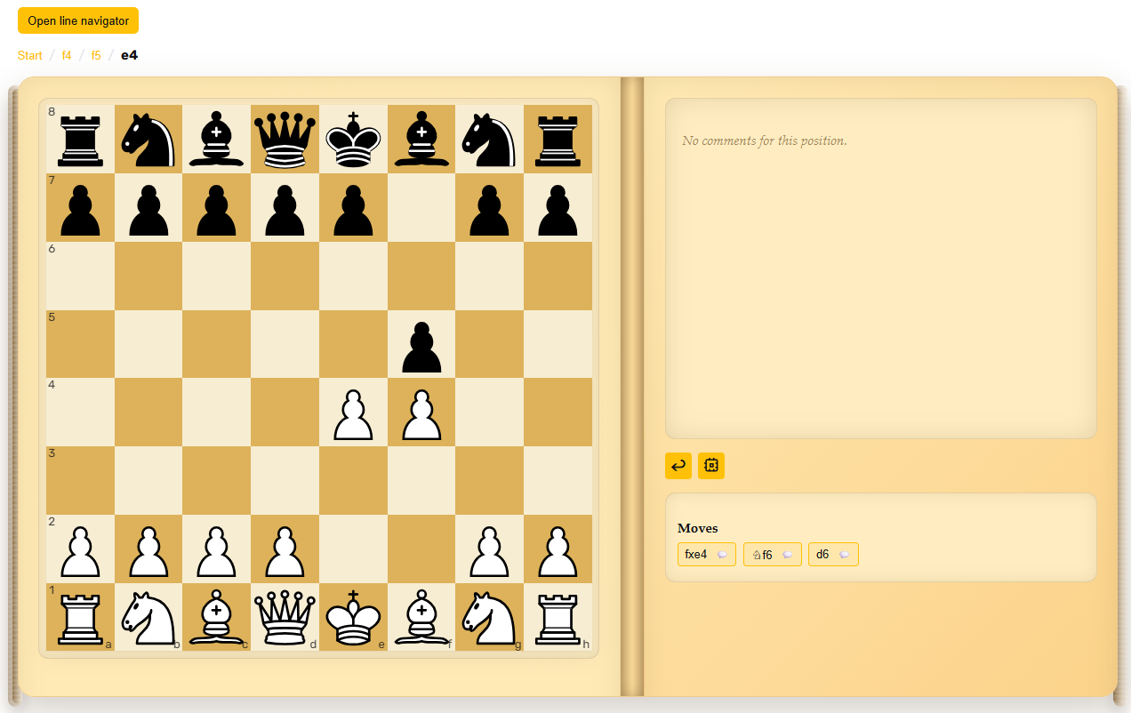 Mirror game de la Bird: idea de gambito con f4 f5 y empuje temprano de e4