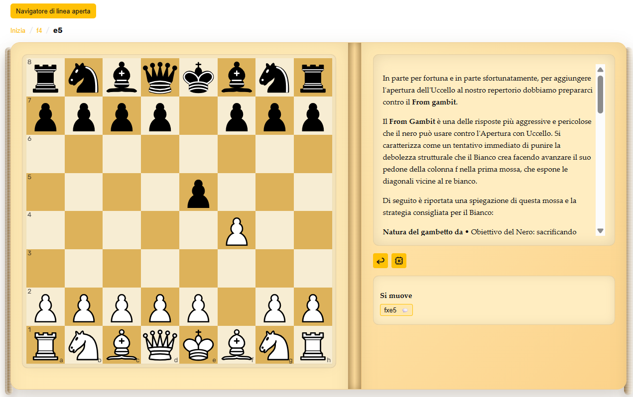 Linea critica del Gambetto From contro l'Apertura Bird