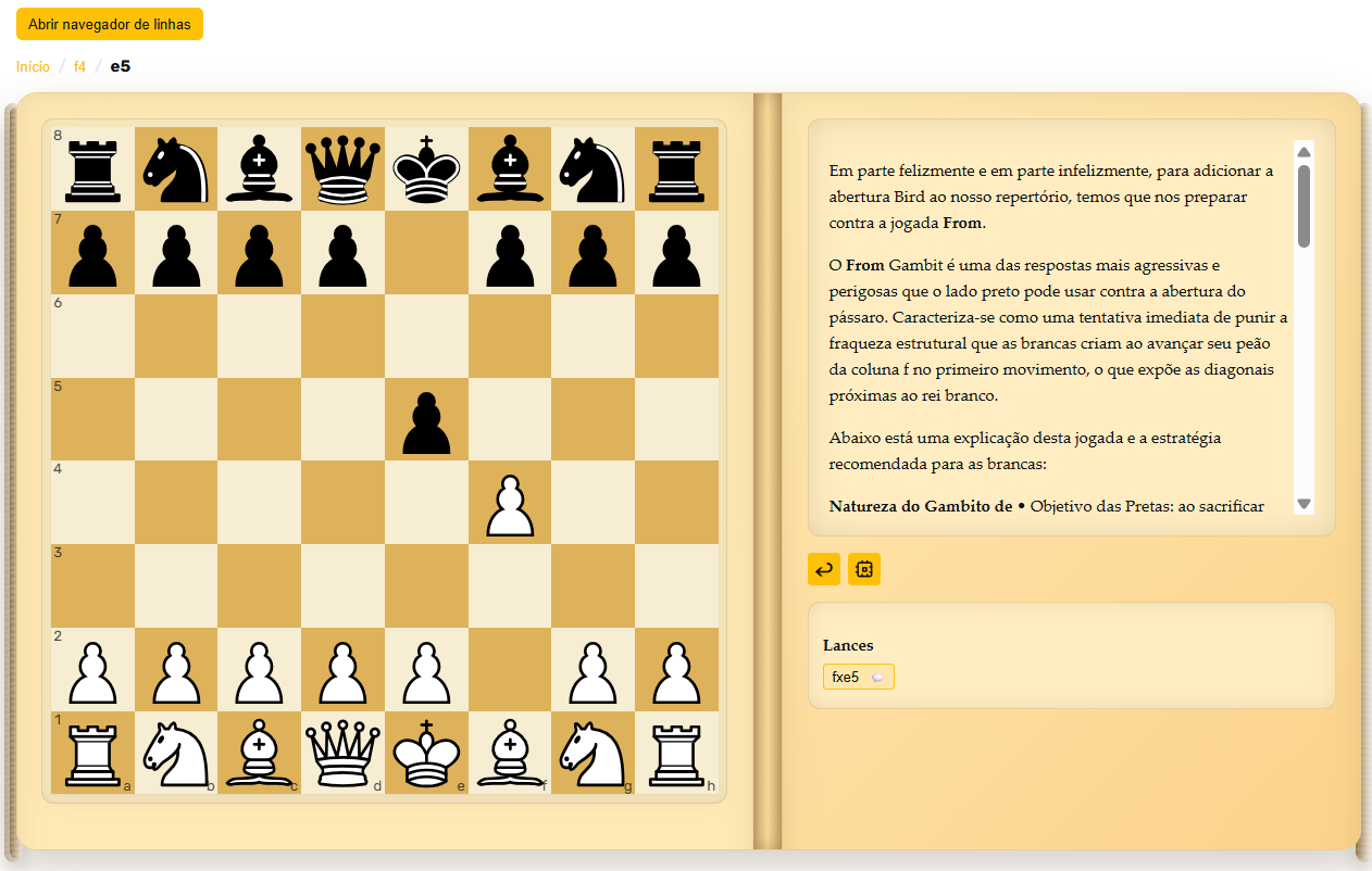 Linha crítica do Gambito From contra a Abertura Bird